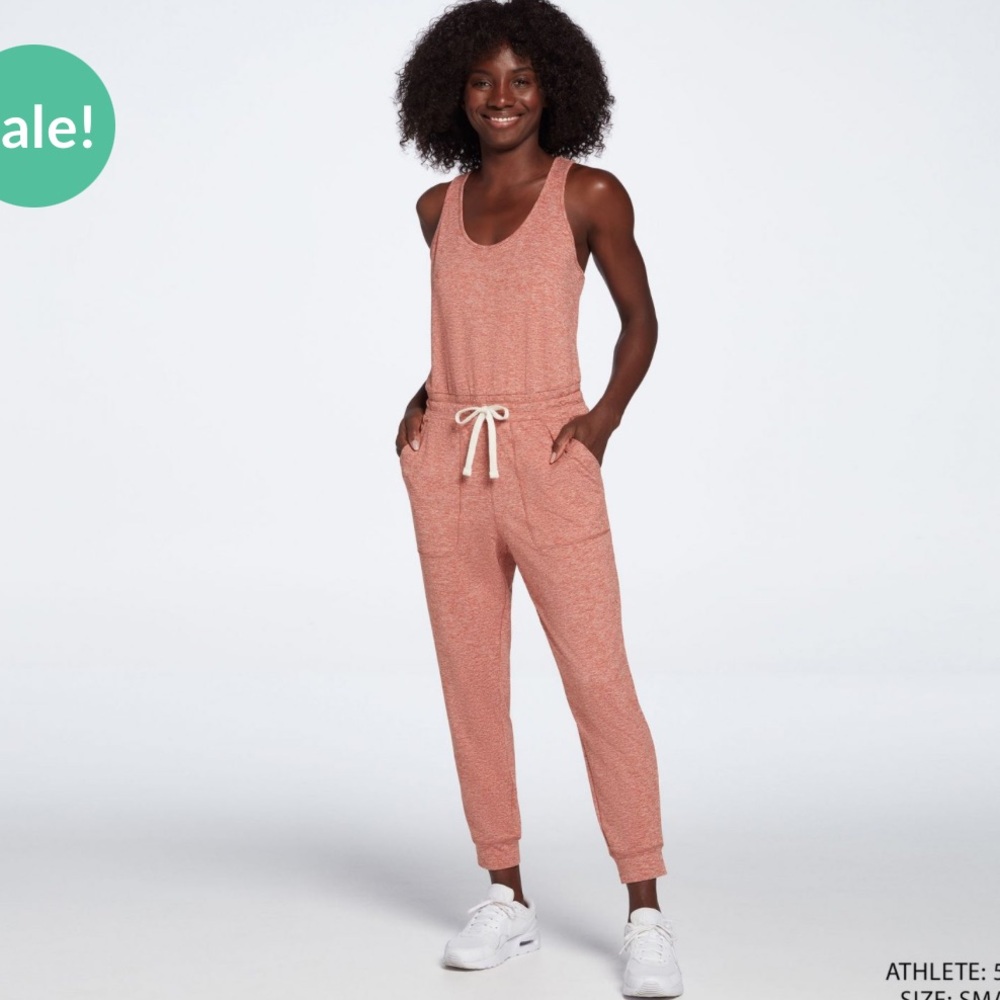 Alpine Design Rust Red Sleeveless Drawstring Jumpsuit - Picture 2 of 9